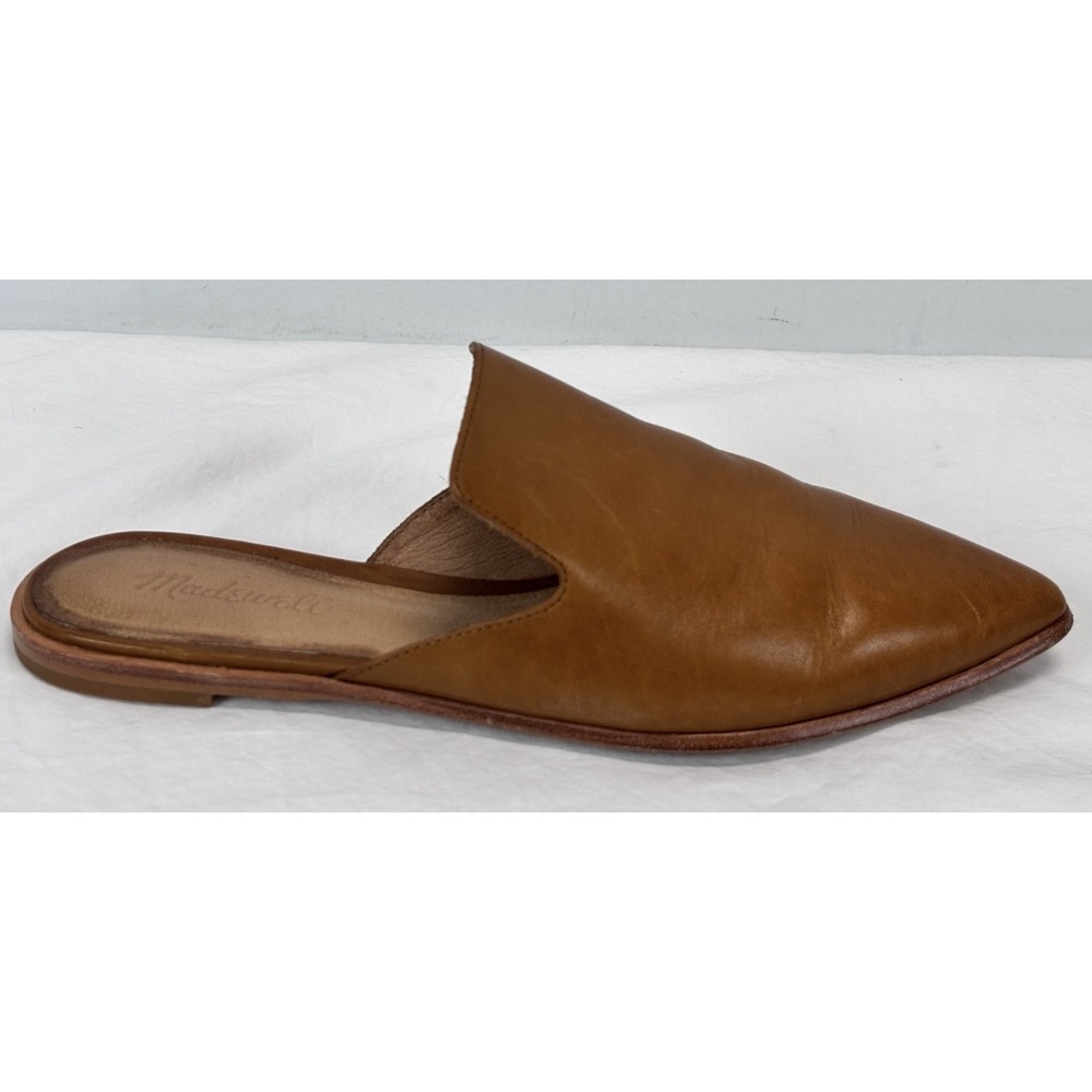 Madewell The Gemma Leather Pointed Toe Mule | English Saddle 7